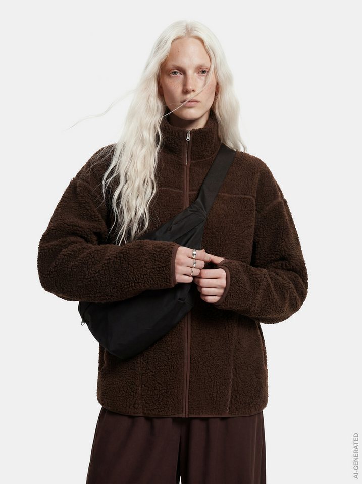 pieces Plüschjacke PCSADIA LS TEDDY JACKET NOOS BC Kunstfaser