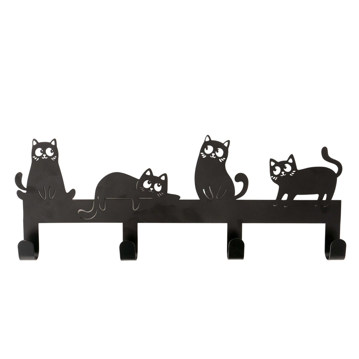 MF Garderobe Wandgarderobe Katzenbande mit 4 Haken Schwarz 43,5 cm – Bild 2 von 5