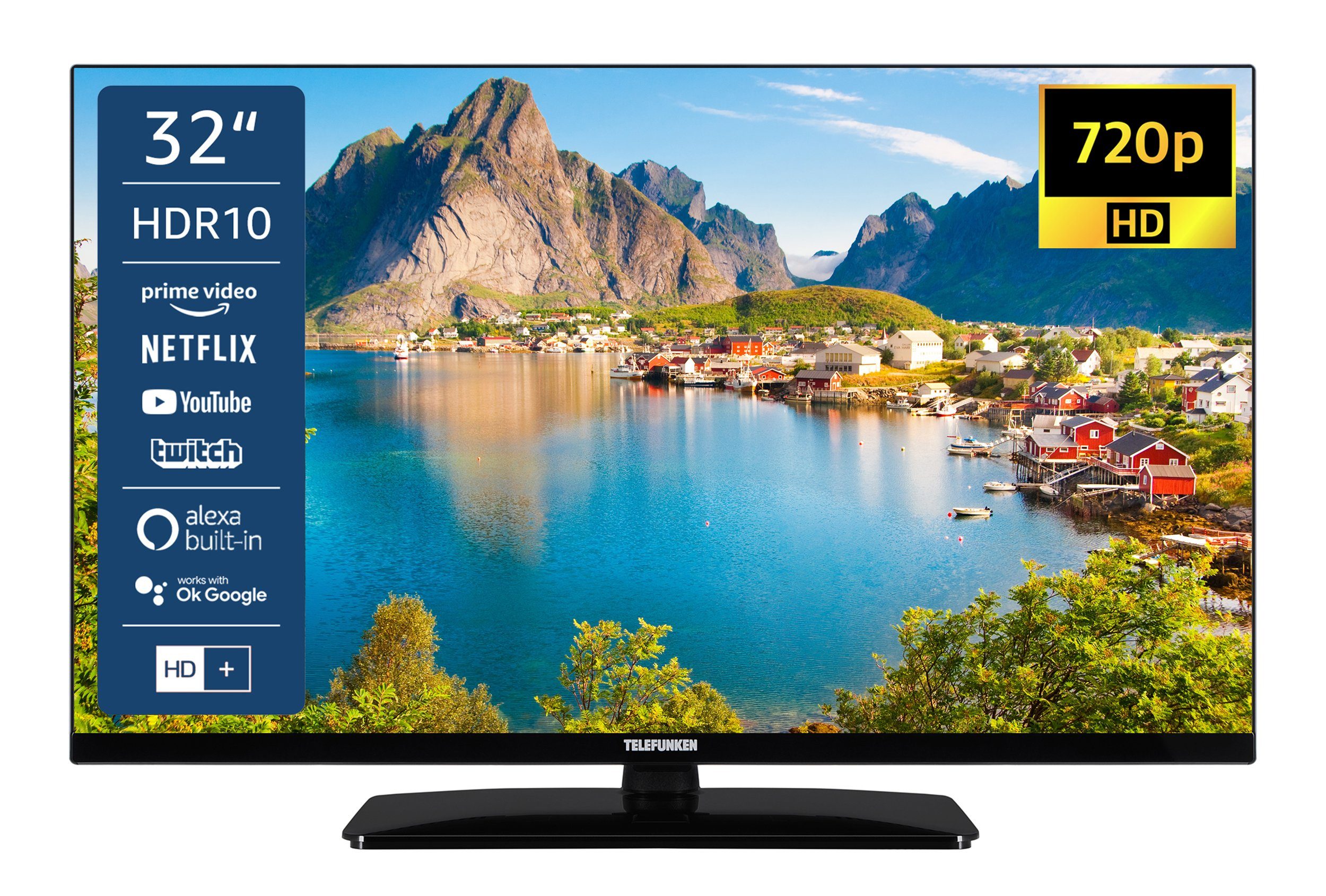 Telefunken D32H660X5CWI LCD-LED Fernseher (80 cm/32 Zoll, HD-ready, Smart  TV, Alexa Built-In, HDR, Triple-Tuner, 6 Monate HD+ inkl)