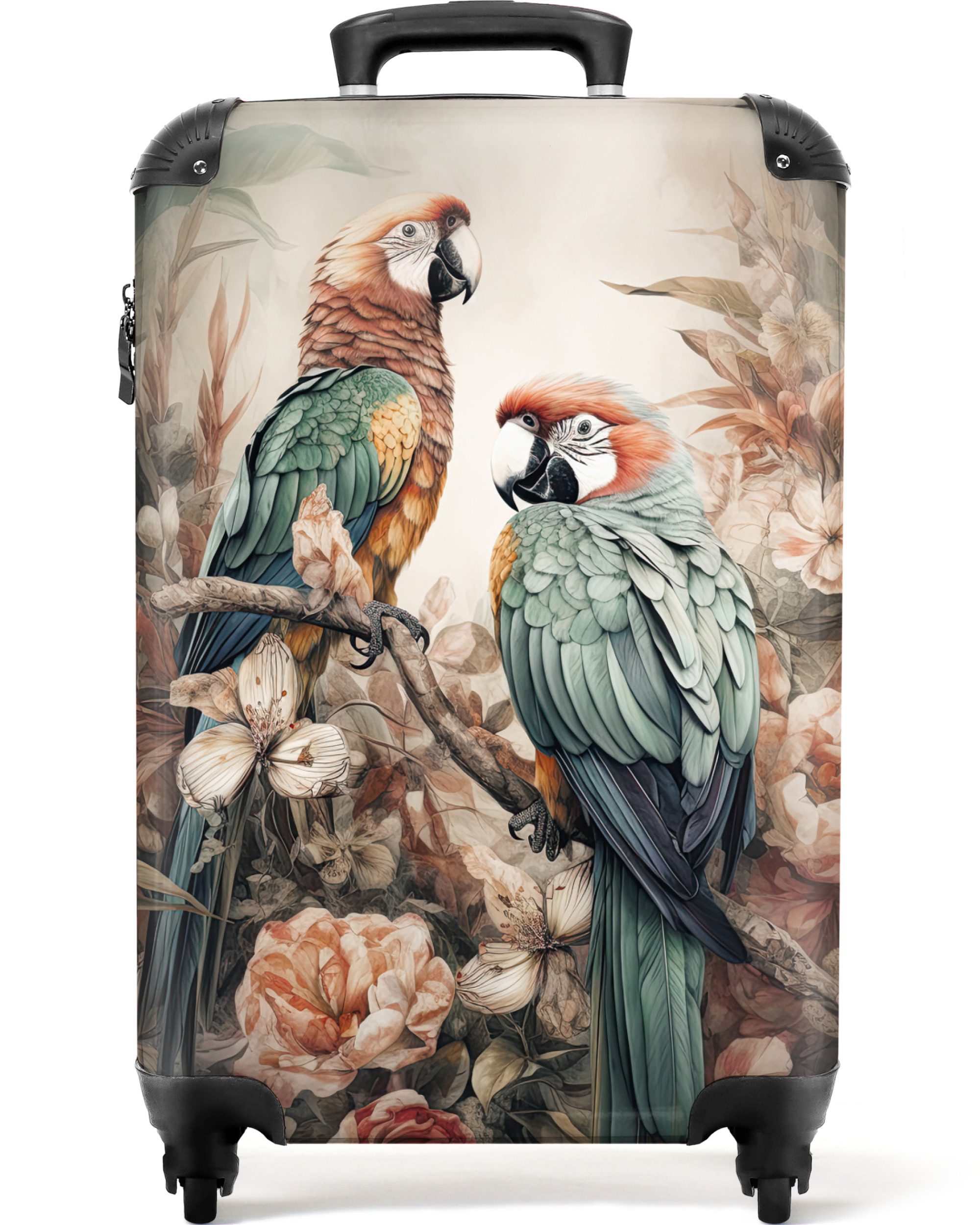 NoBoringSuitcases.com© Hartschalen-Trolley Papageien - Vögel - günstig online kaufen