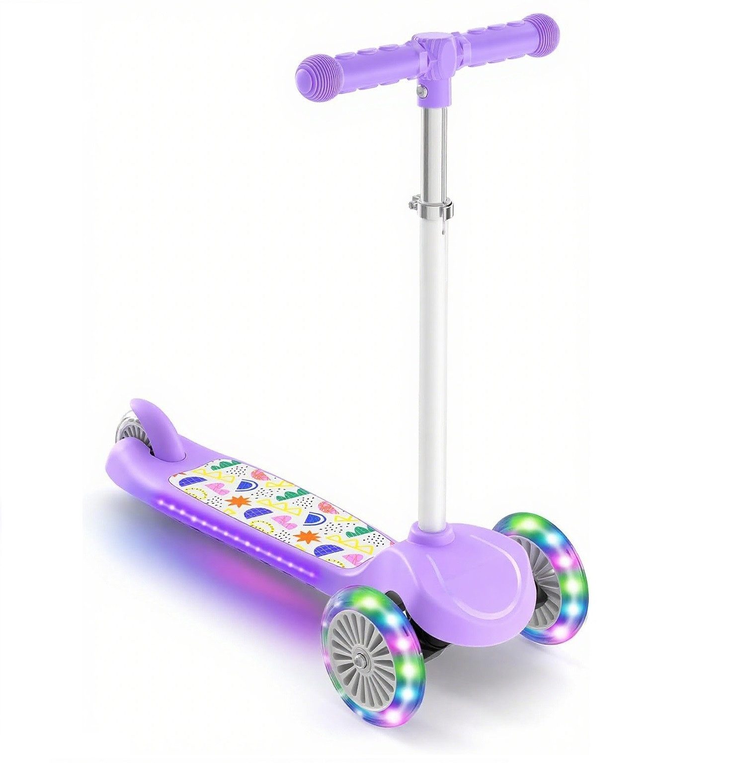 OUNUO Dreiradscooter 4-stufig höhenverstellbarer Kinderroller, leicht, für 3 bis 8 Jahren