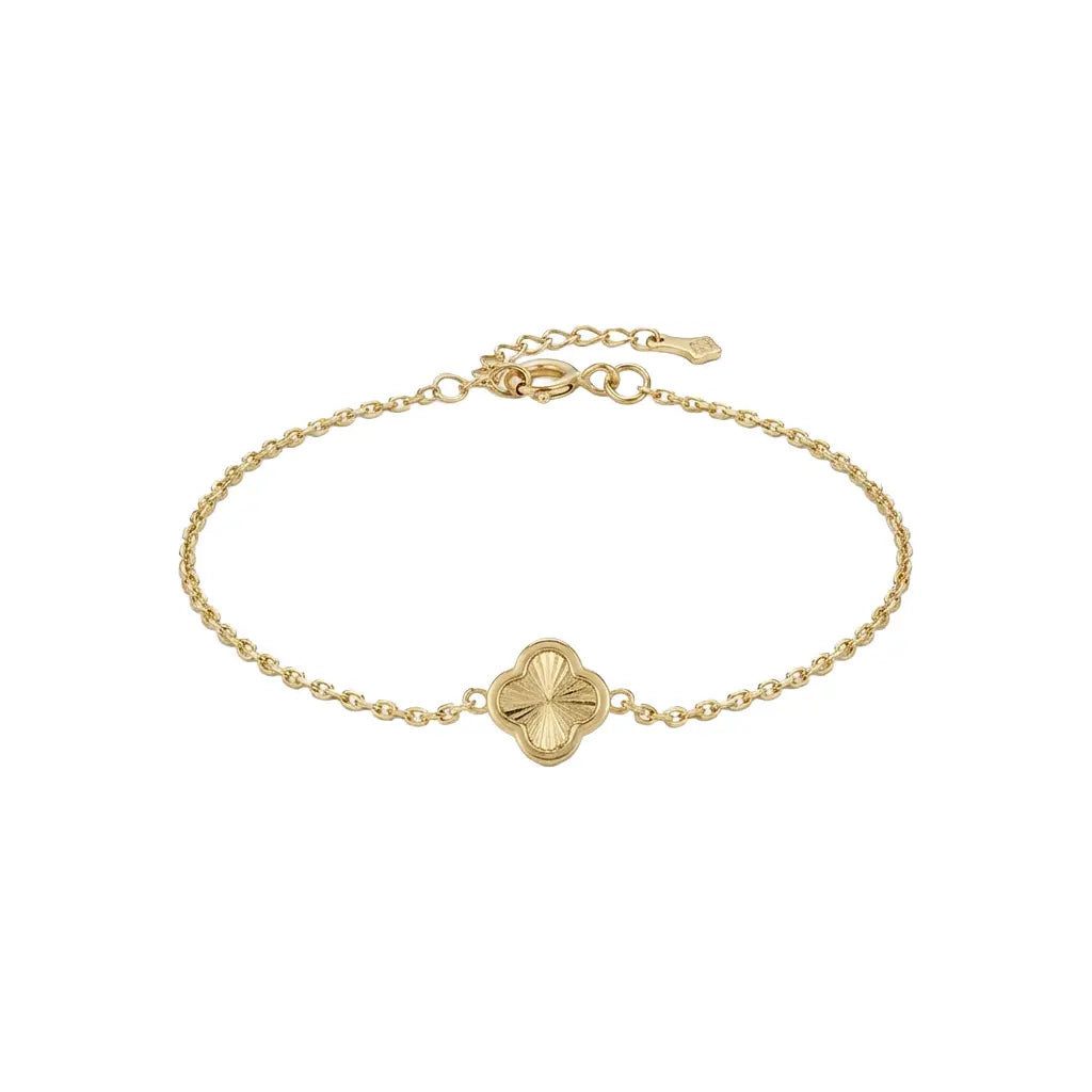 Suzan Gold Goldarmband Suzan Gold® 375 Echtgold Armband für Damen mit graviertem Blütenmotiv