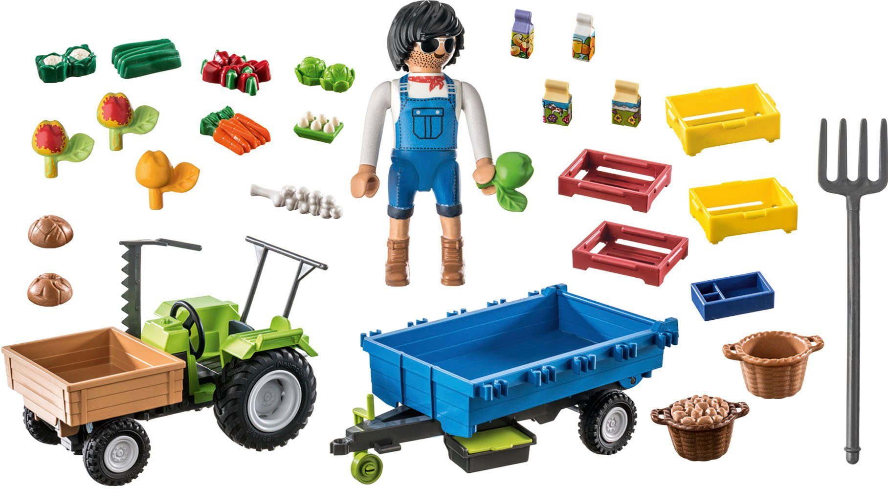 Playmobil® Traktor mit Hänger (71249), Country Konstruktions-Spielset, teil günstig online kaufen