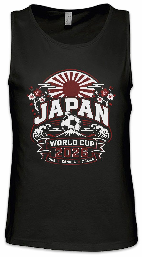 Urban Backwoods Tanktop Team Japan 1 Ärmelloses T-Shirt Nipponurai Sakura Tokyo Bushido RisingSun Fußball WM Soccer