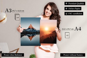 CreativeRobin Bilder-Collage » Bergpanorama « Poster-Set als Wohnzimmer Deko, CreativeRobin, Bergpanorama