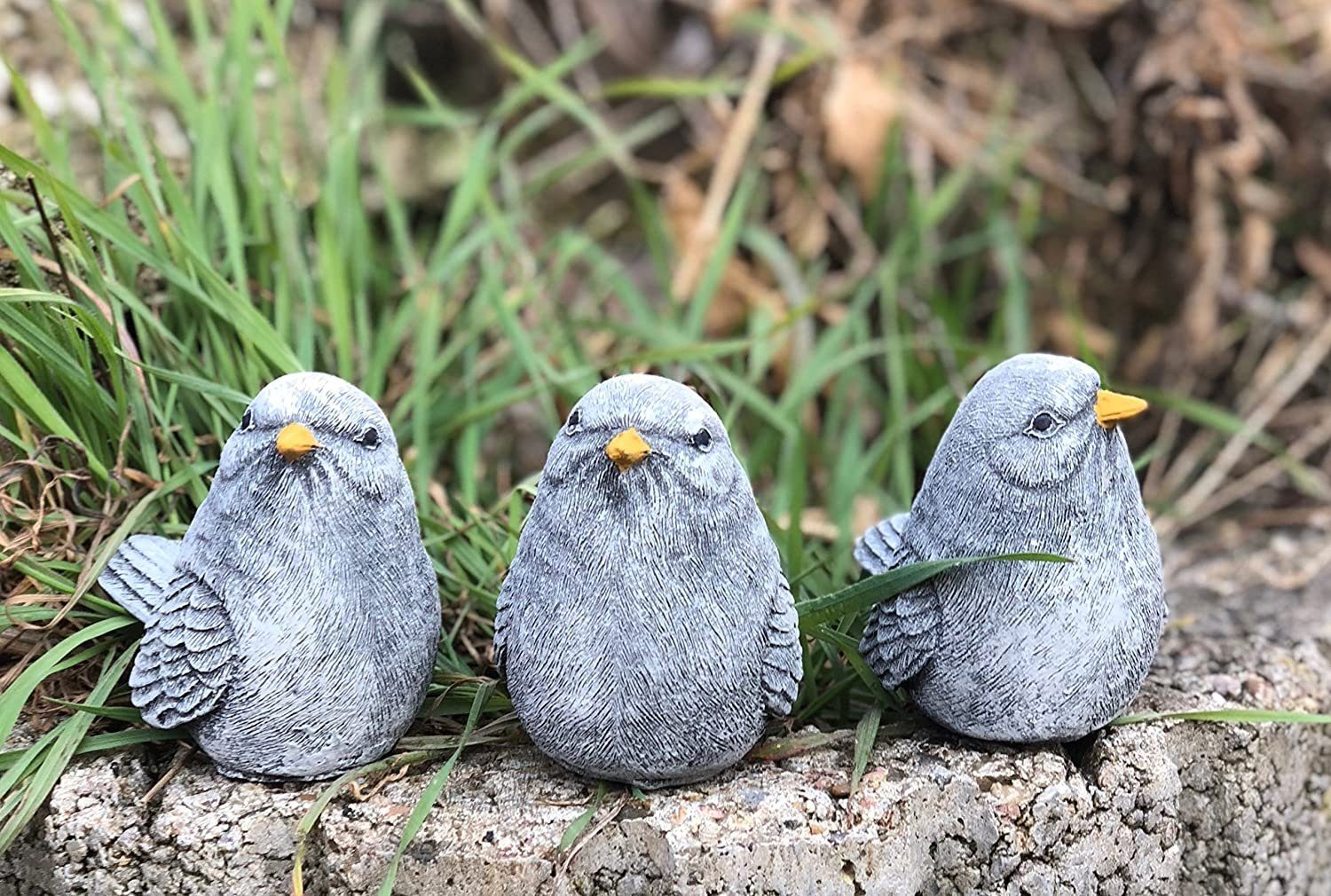 Stone and Style Gartenfigur Frostfeste Steinfiguren 3er-Set Vogel klein – Bild 4 von 4
