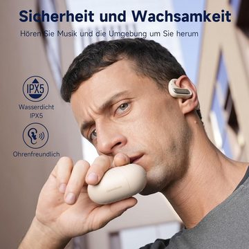 OpenRock Bluetooth 5.2, Air Conduction Kabellose mit bügel 46-Std-Spielzeit Open-Ear-Kopfhörer (Innovatives Design mit offener Bauweise für angenehmes Tragen., Tiefer BassENC Call Noise Cancelling,IPX5 Wasserdicht,für Sport,Laufen)
