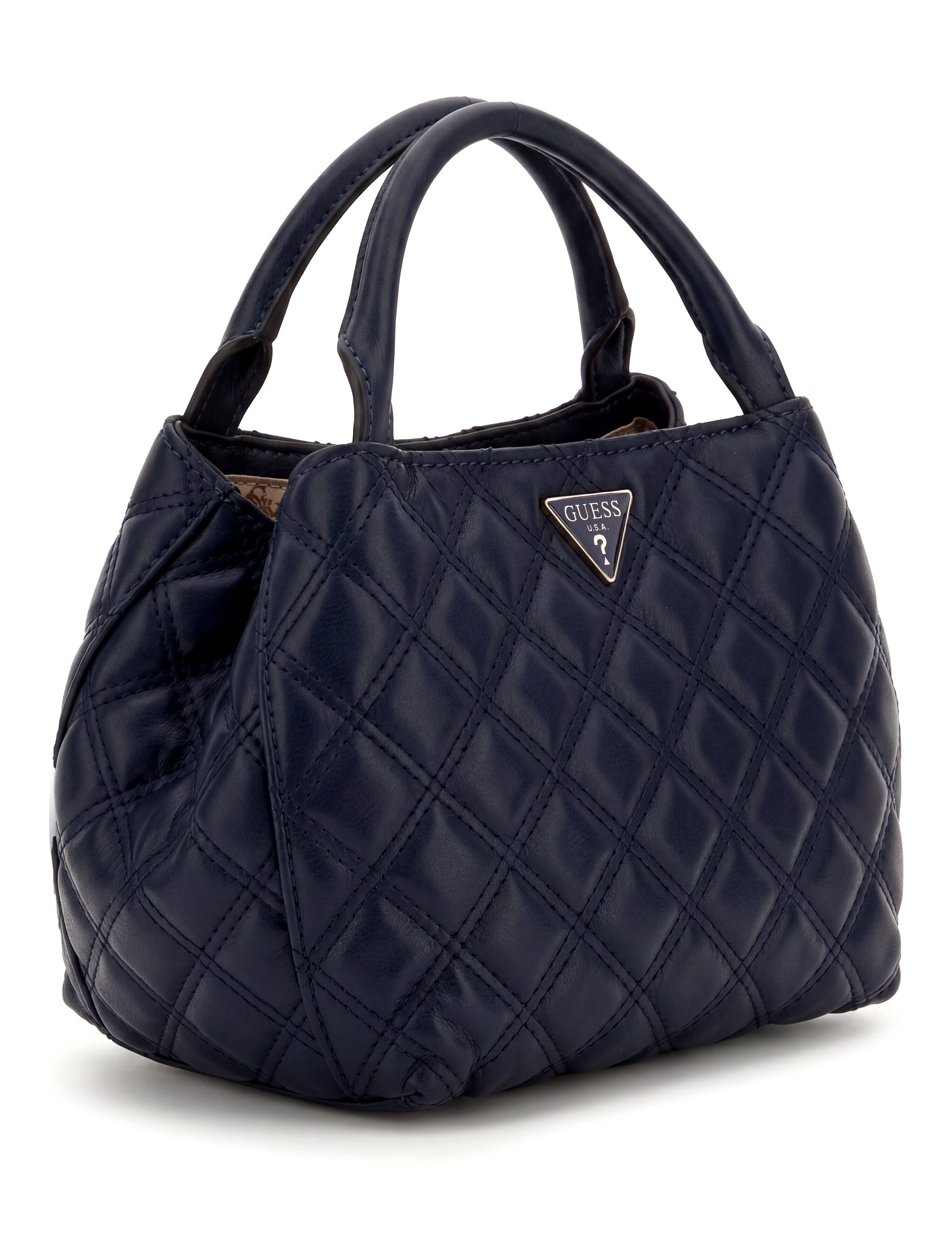 Guess Schultertasche JULIET MINI SATCHEL, Damen Henkeltasche, Umhängetasche mit Dreieckslogo