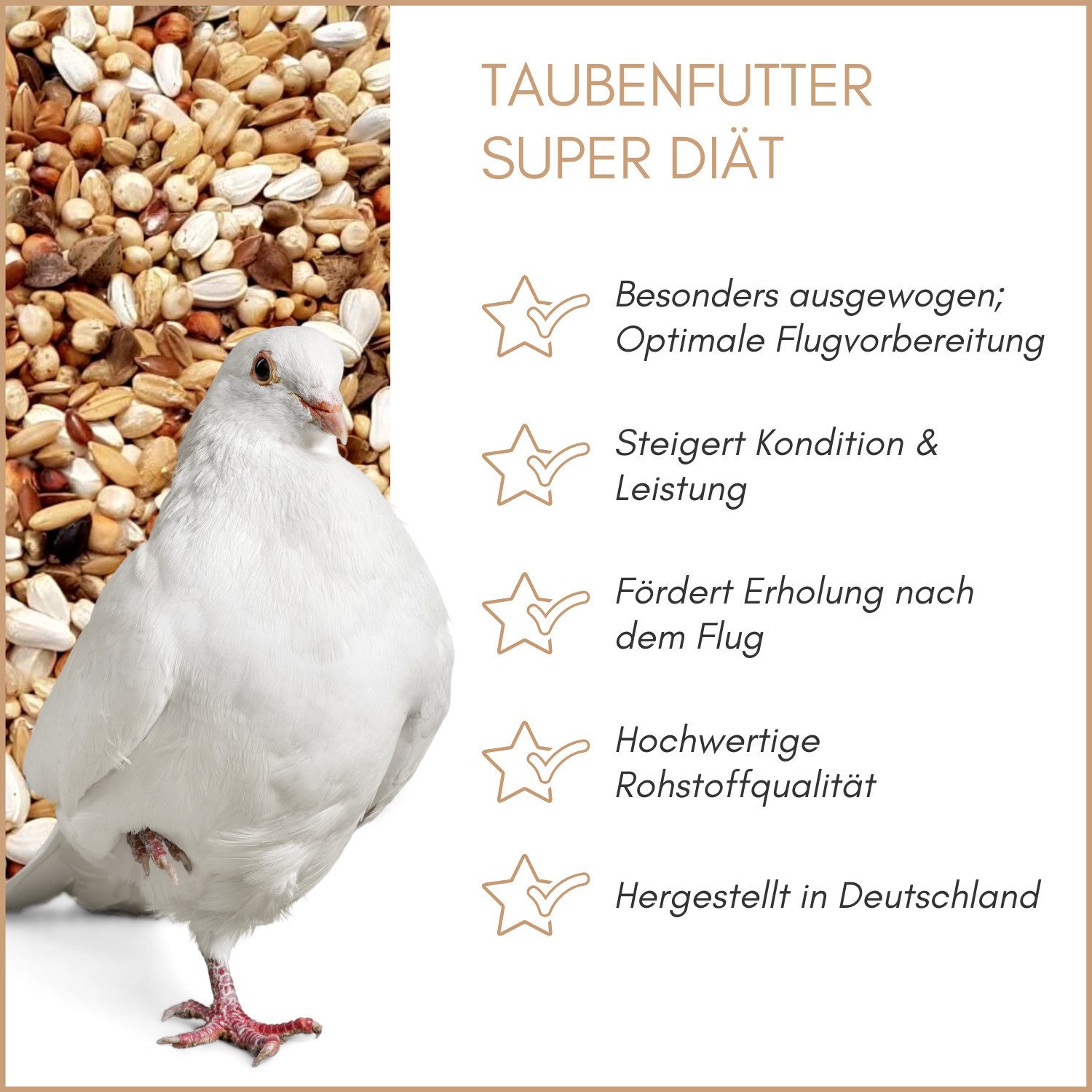 Supravit Taubenfutter Kleinpackung - Verschiedene Sorten an Ganzjahresfutter DIÄT, Hauptfutter für: Wildvogel
