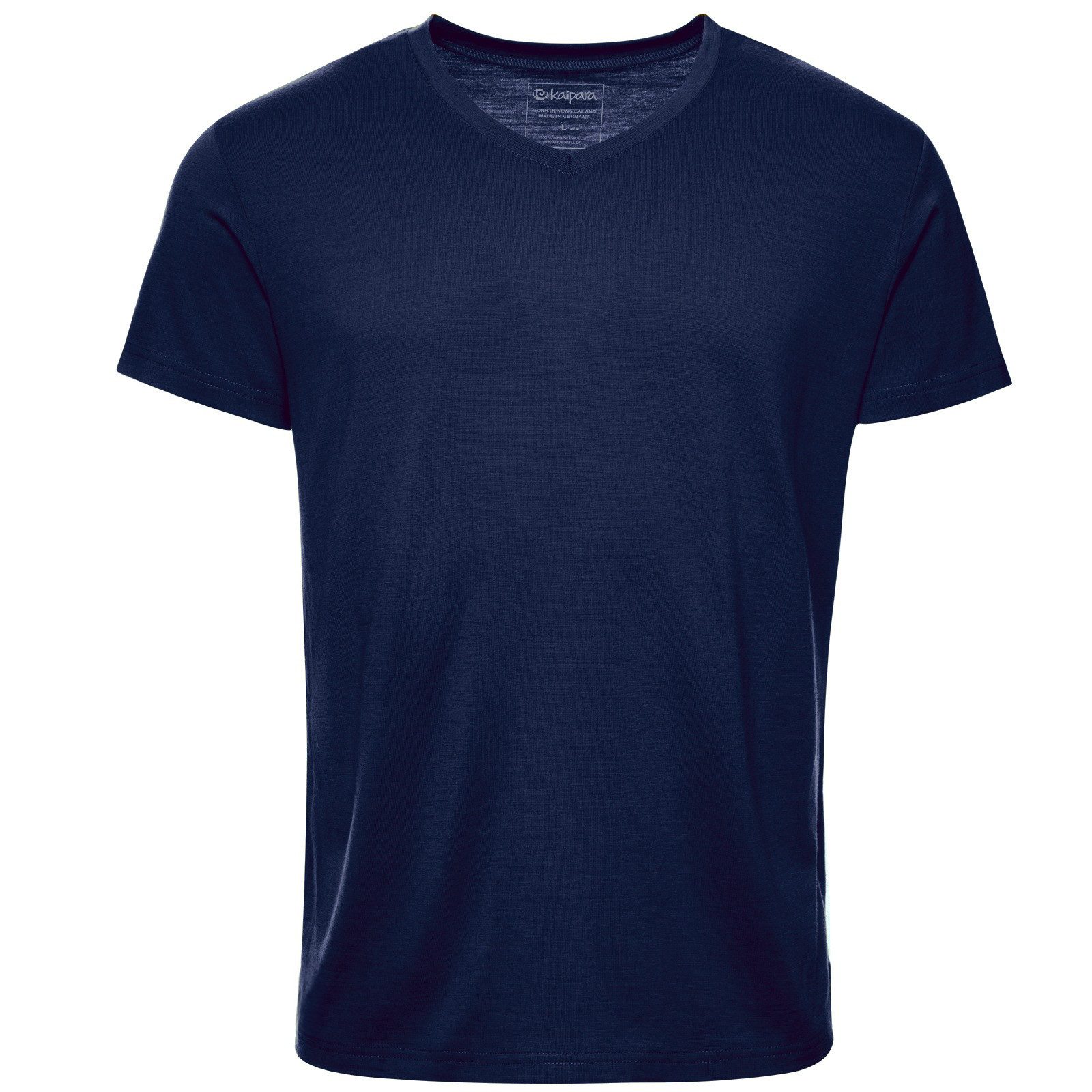 V-Shirt Merino Shirt Herren Kurzarm Regularfit V-Neck 200 warm