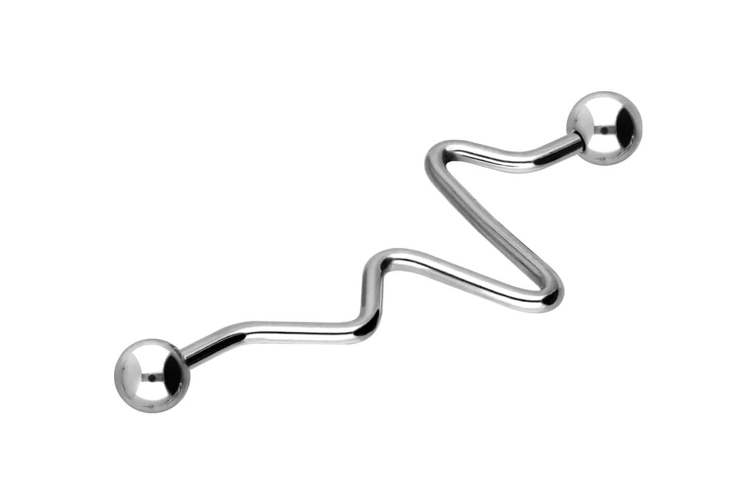 PIERCINGLINE Brustwarzenpiercing Chirurgenstahl Industrial Ohrpiercing HERZSCHLAGKURVE (Barbells, 1-tlg)