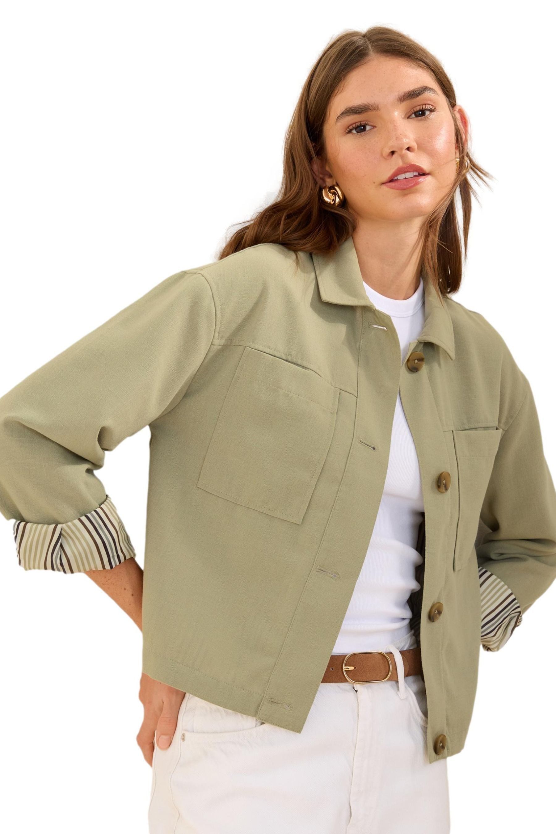 Friends Like These Hemdjacke Friends Like These kastige Jacke, Streifenfutter (1-St)