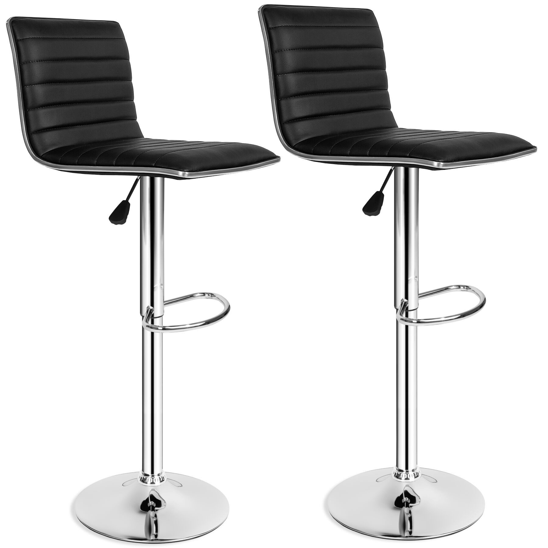 tectake Barhocker 2er Set Barhocker, gepolstert mit Rückenlehne