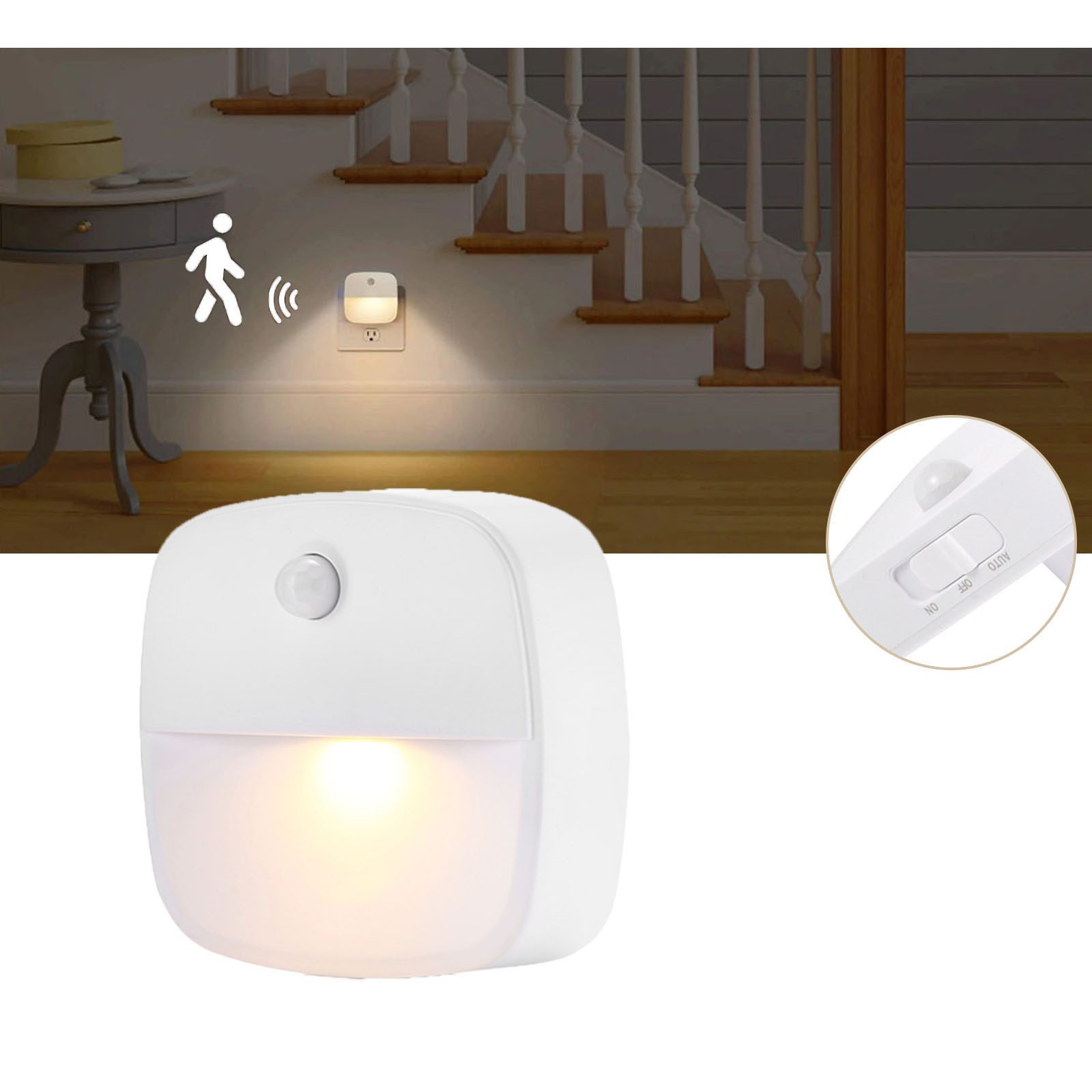 MUPOO LED Nachtlicht Plug-in Nachtlicht, 1/2 Betriebsmodi LED, Bewegungssen günstig online kaufen