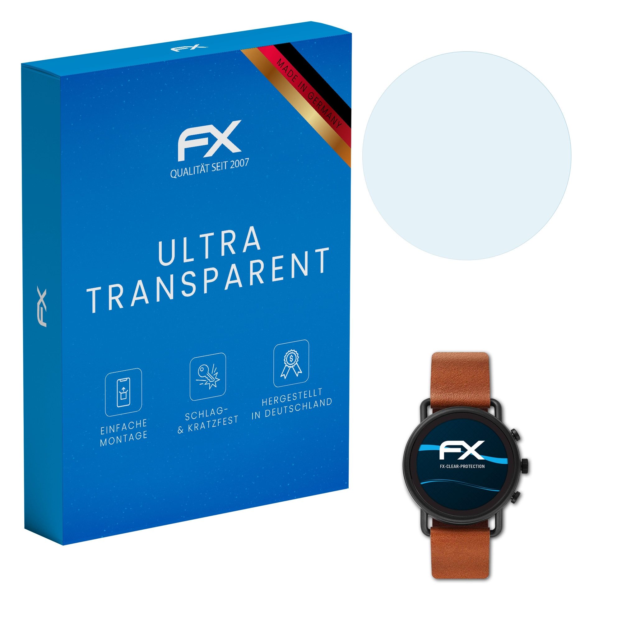 atFoliX Schutzfolie Displayschutz für Skagen Connected Falster 3, (3 Folien), Ultraklar und hartbeschichtet