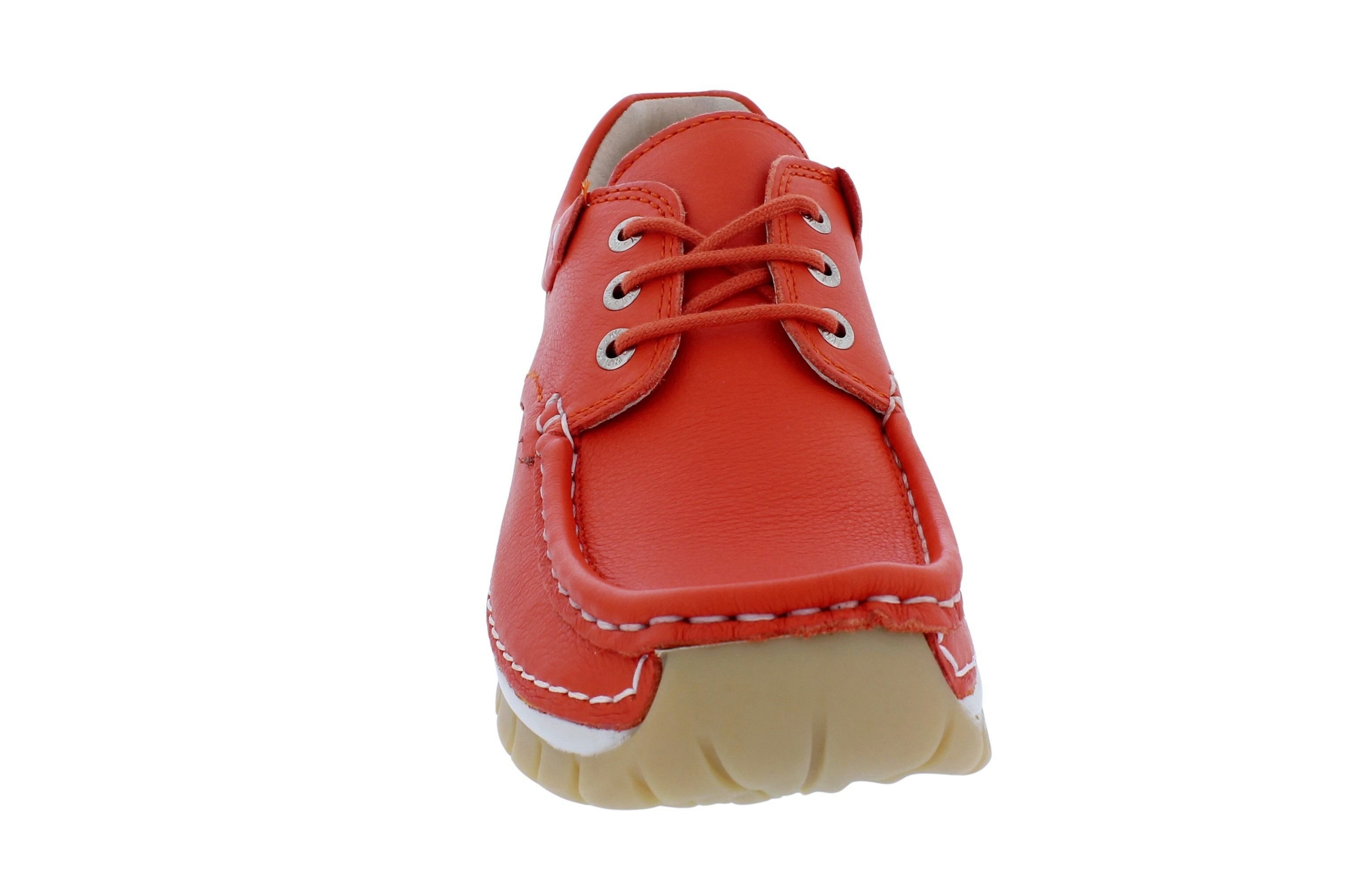 WOLKY Wolky Halbschuh Fly 0470120-550, Velvet leather - Glattleder, Orange, Schnürschuh