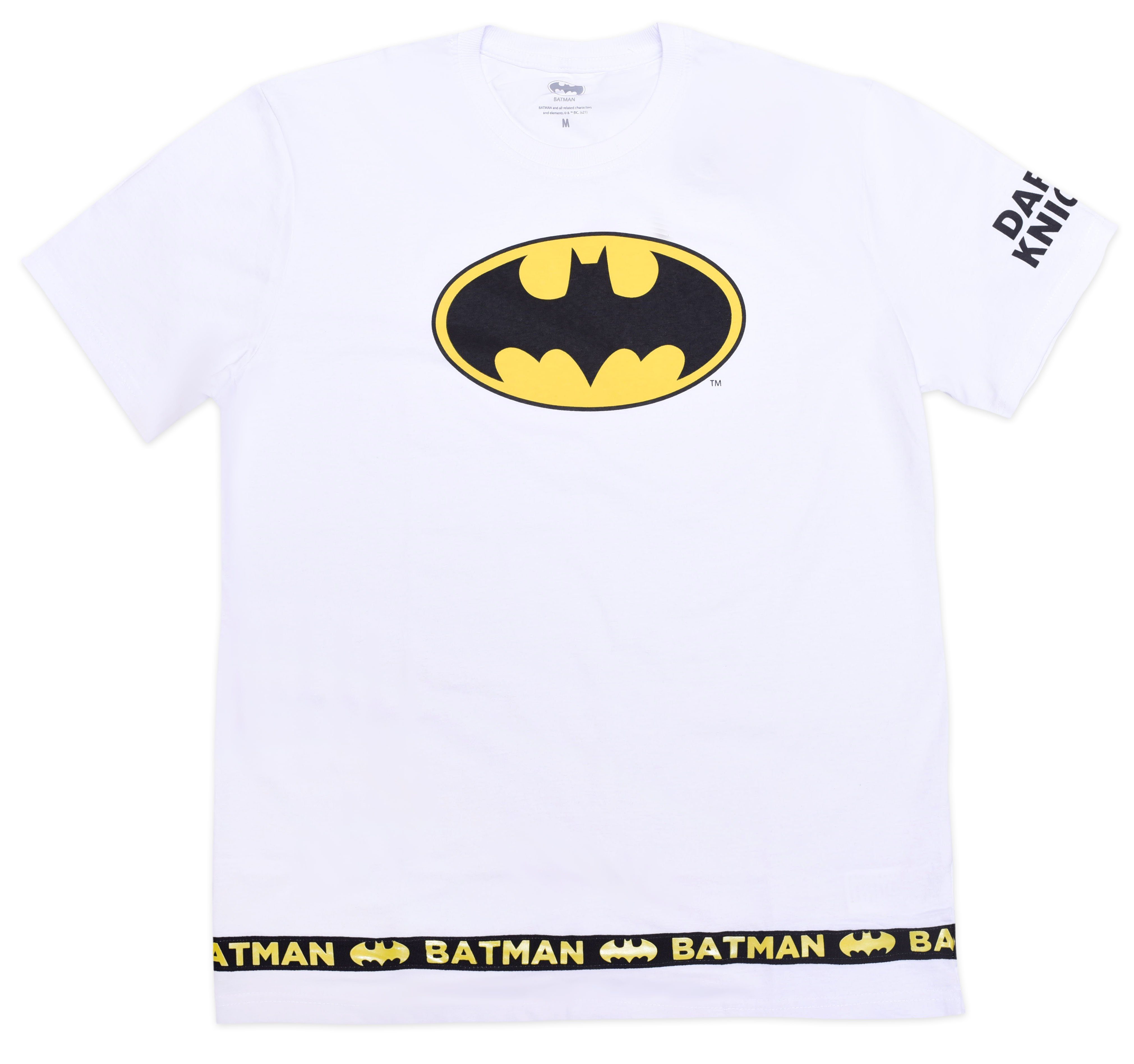 DC Comics T-Shirt Batman Herren T-Shirt Gr. XS bis XL, 100% Baumwolle Weiß