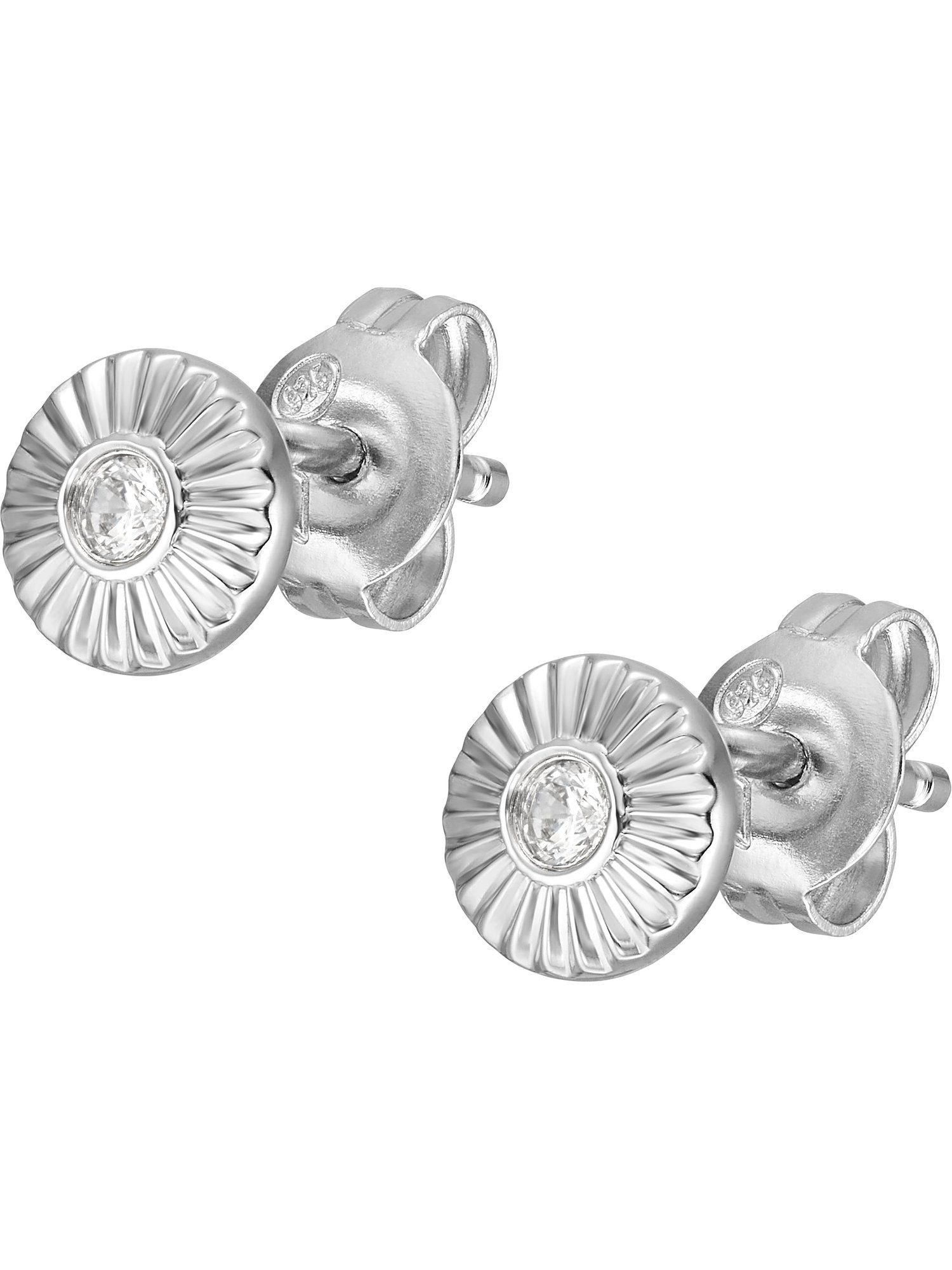 Fossil Paar Ohrstecker Fossil Damen-Ohrstecker 925er Silber Zirkonia, Sterling