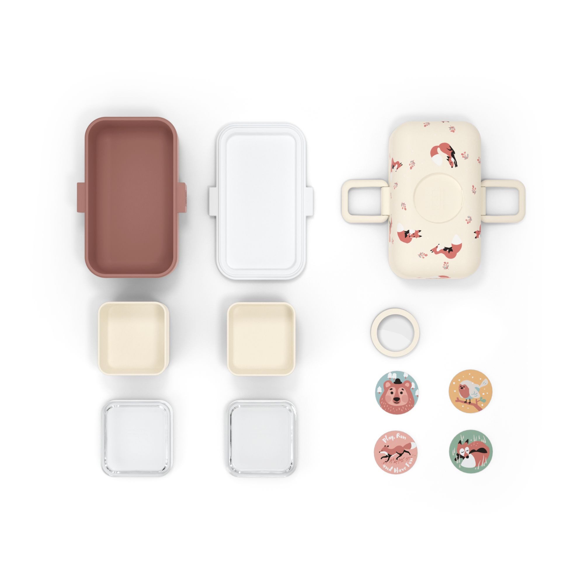 Monbento Lunchbox Kinder TRESOR 16 x 9.2cm Fuchs Altrosa Lunch Bentobox 0.8L