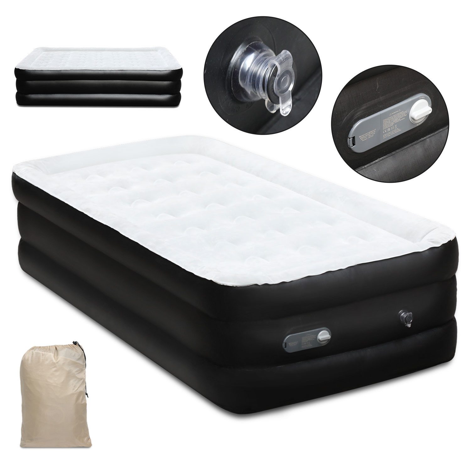 Clanmacy Luftbett Luftbett Luftmatratze selbstaufblasend 1 Person Gästebett mit Pumpe