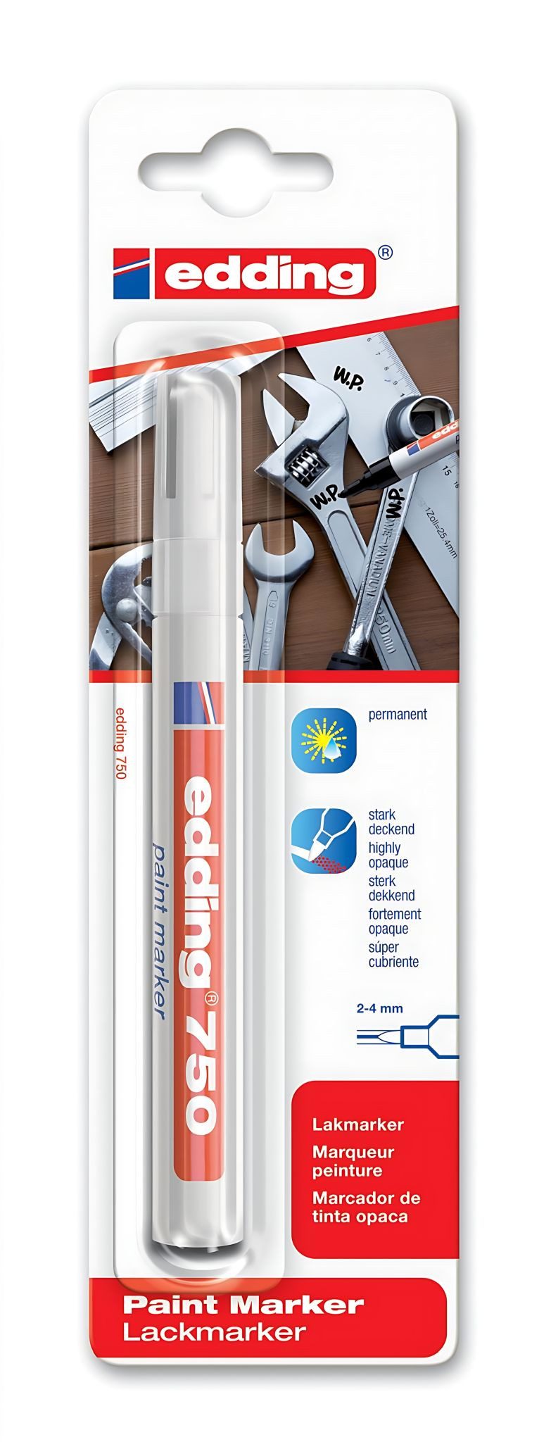 edding Malstift Edding Lackmarker 750 1er-Blister weiß B2B