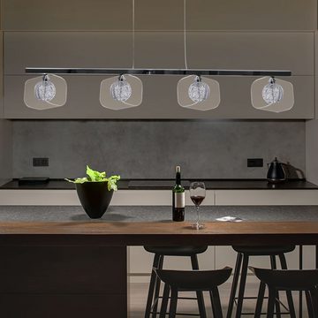 Brilliant LED Pendelleuchte, Leuchtmittel inklusive, Warmweiß, Design Decken Hänge Lampe ALU Kugel Glas Geflecht Wohn Zimmer