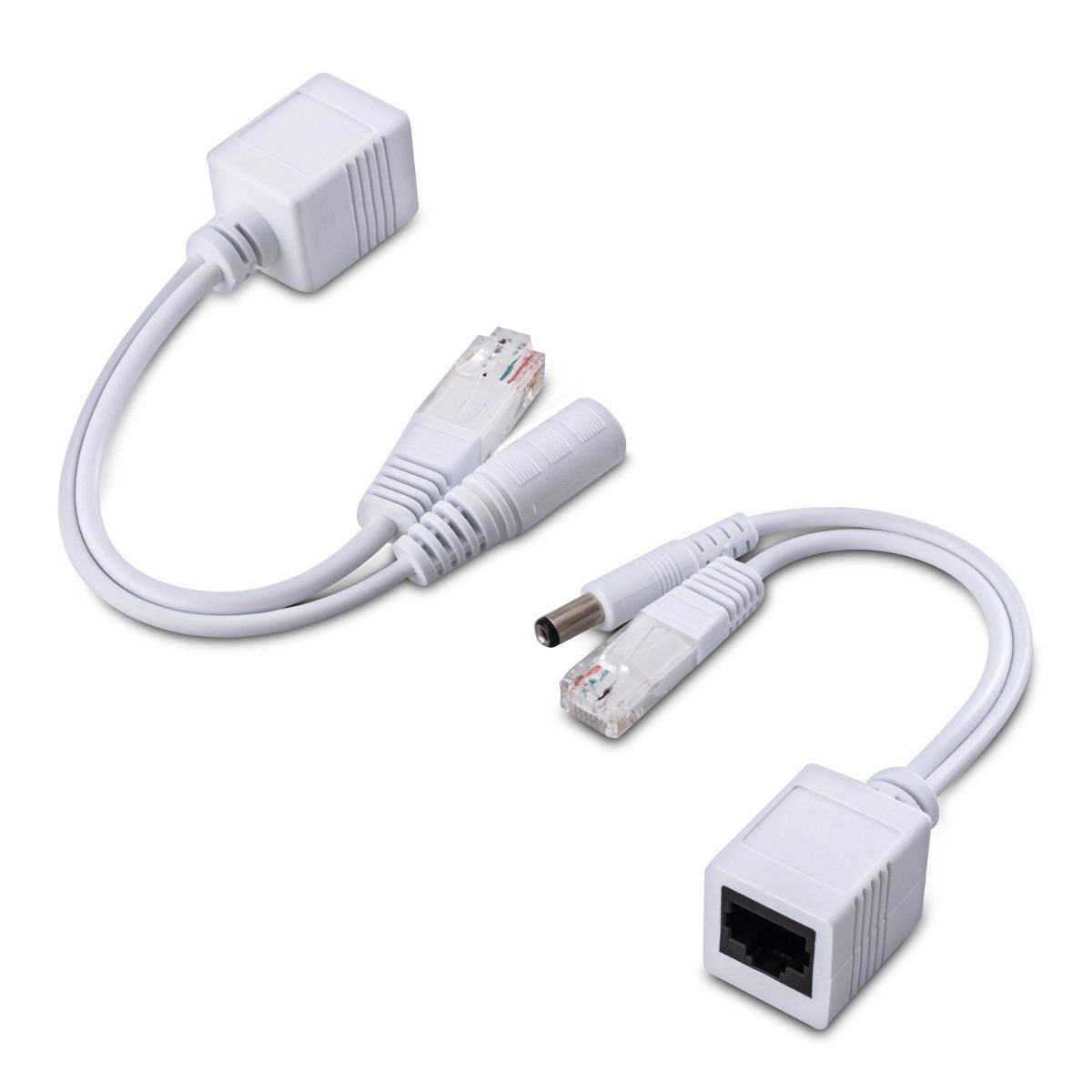 kwmobile PoE Adapter Set - Injektor + Splitter Kabel für Netzwerk, IP Geräte Netzwerk-Adapter, 17.00 cm, PoE passiv Adapter Set
