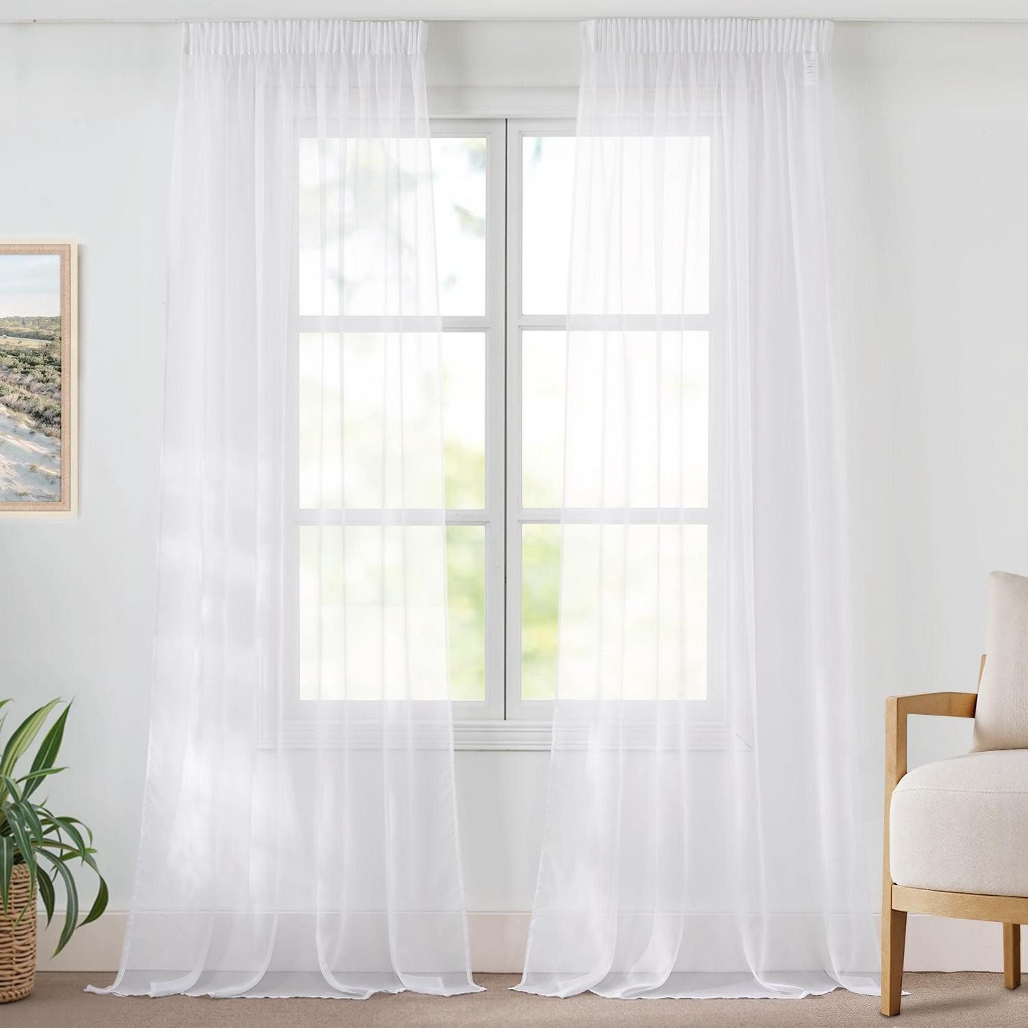 LuxusKollektion Vorhang Gardine Voile 2er Pack 245x140cm (2 St), Voile