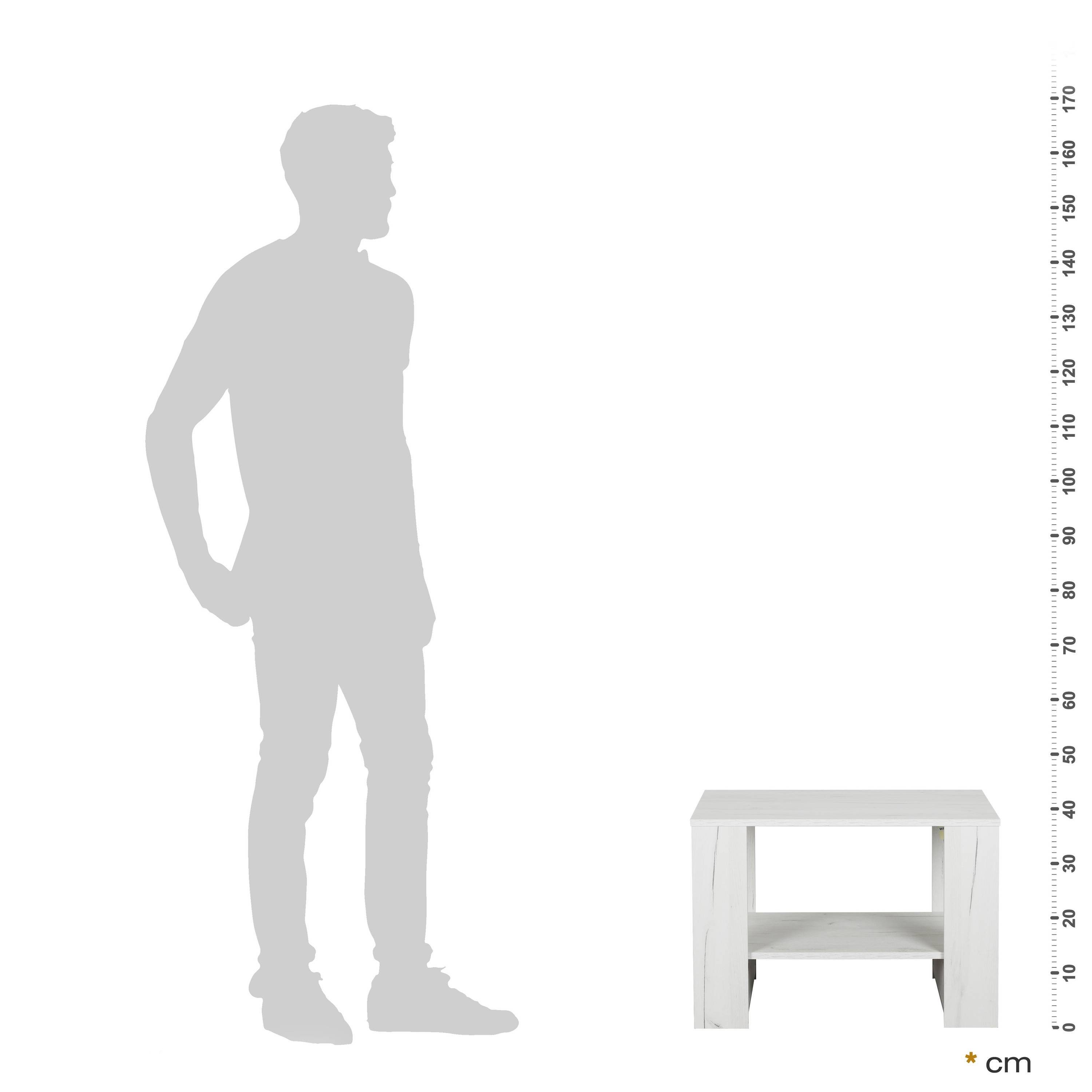 Sofatisch mit RICOO Eiche-Picard Ablage WM090-EP, Wohnzimmertisch Tisch Wohnzimmer Kaffeetisch Beistelltisch