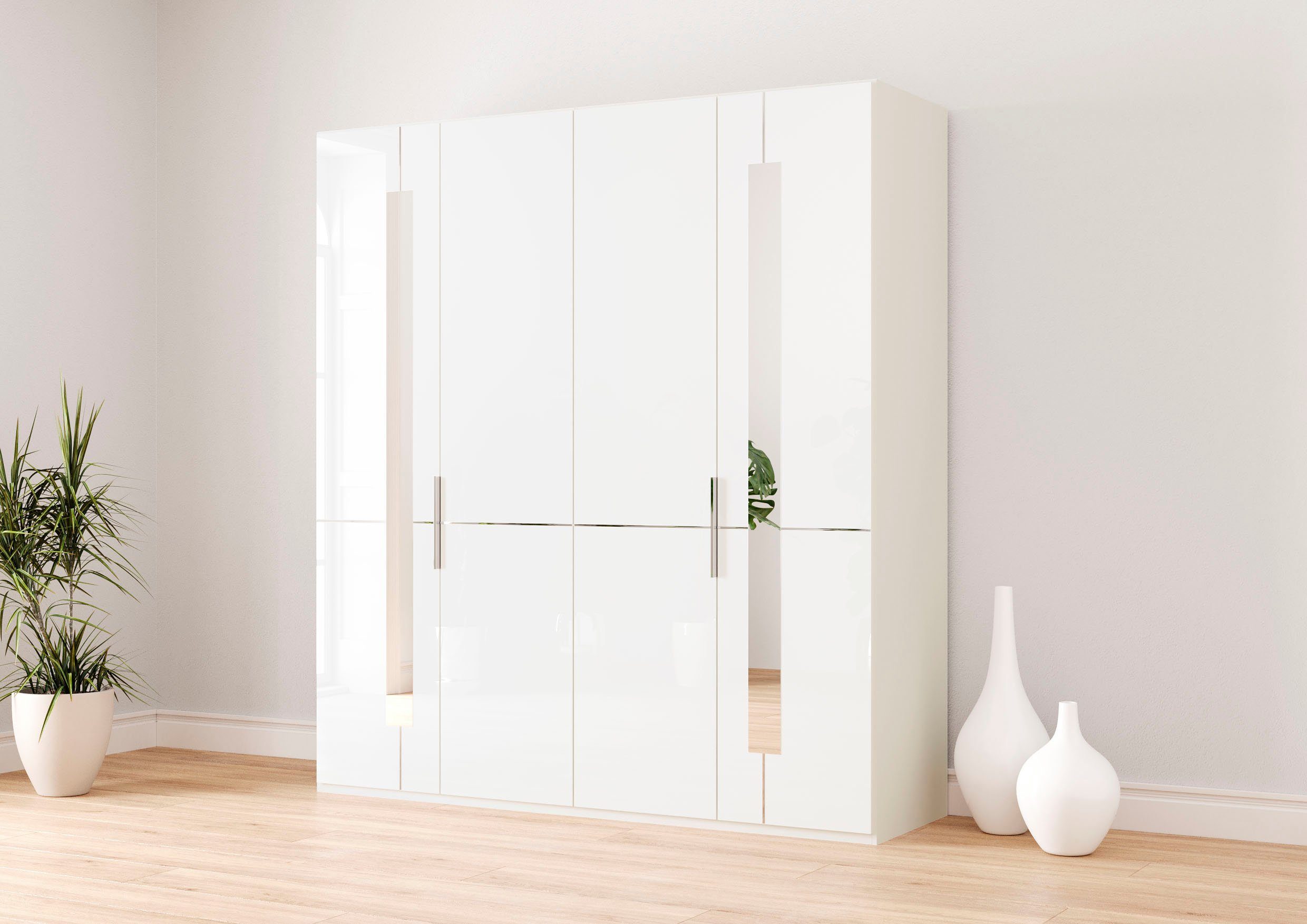 Musterring Kleiderschrank Imola W Einlegeböden und Kleiderstangen, mit Glastüren inklusive Zierspiegel