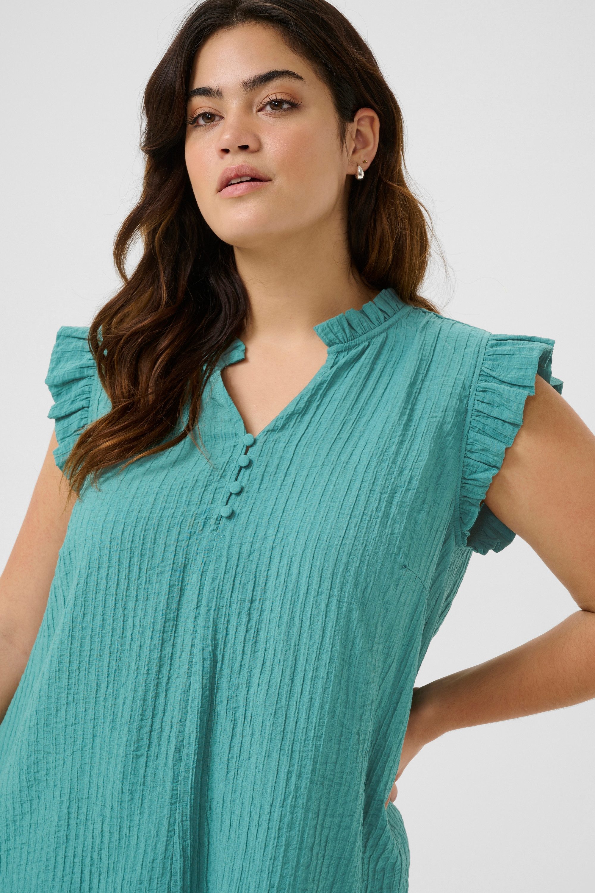 KAFFE Curve Blusentop Ärmellose Bluse KClyana Große Größen