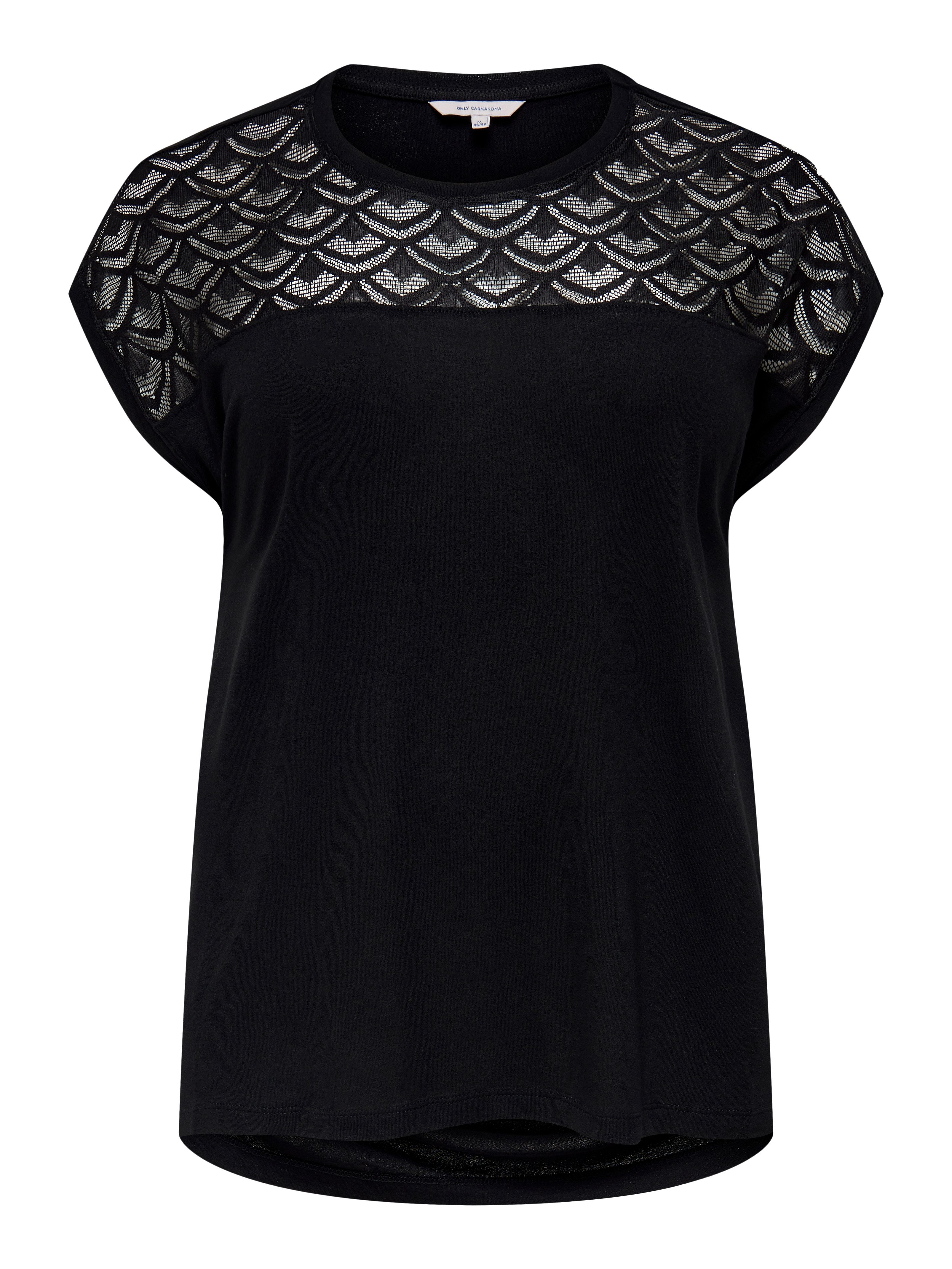 ONLY CARMAKOMA Longshirt CARFLAKE vorn in Spitzenoptik – Bild 5 von 5