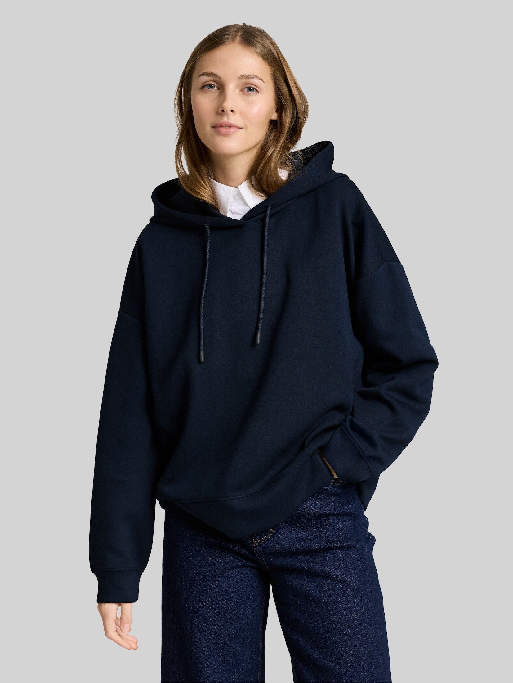 TOM TAILOR Denim Sweatshirt Strick & Sweatshirts Relaxed Fit Hoodie Sweatshirt aus Scuba