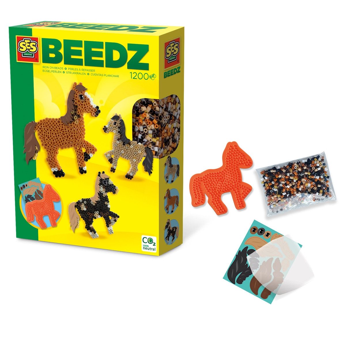 Bügelperlen SES CREATIVE Bügelperlenset BEEDZ Pferd 1200 Stück