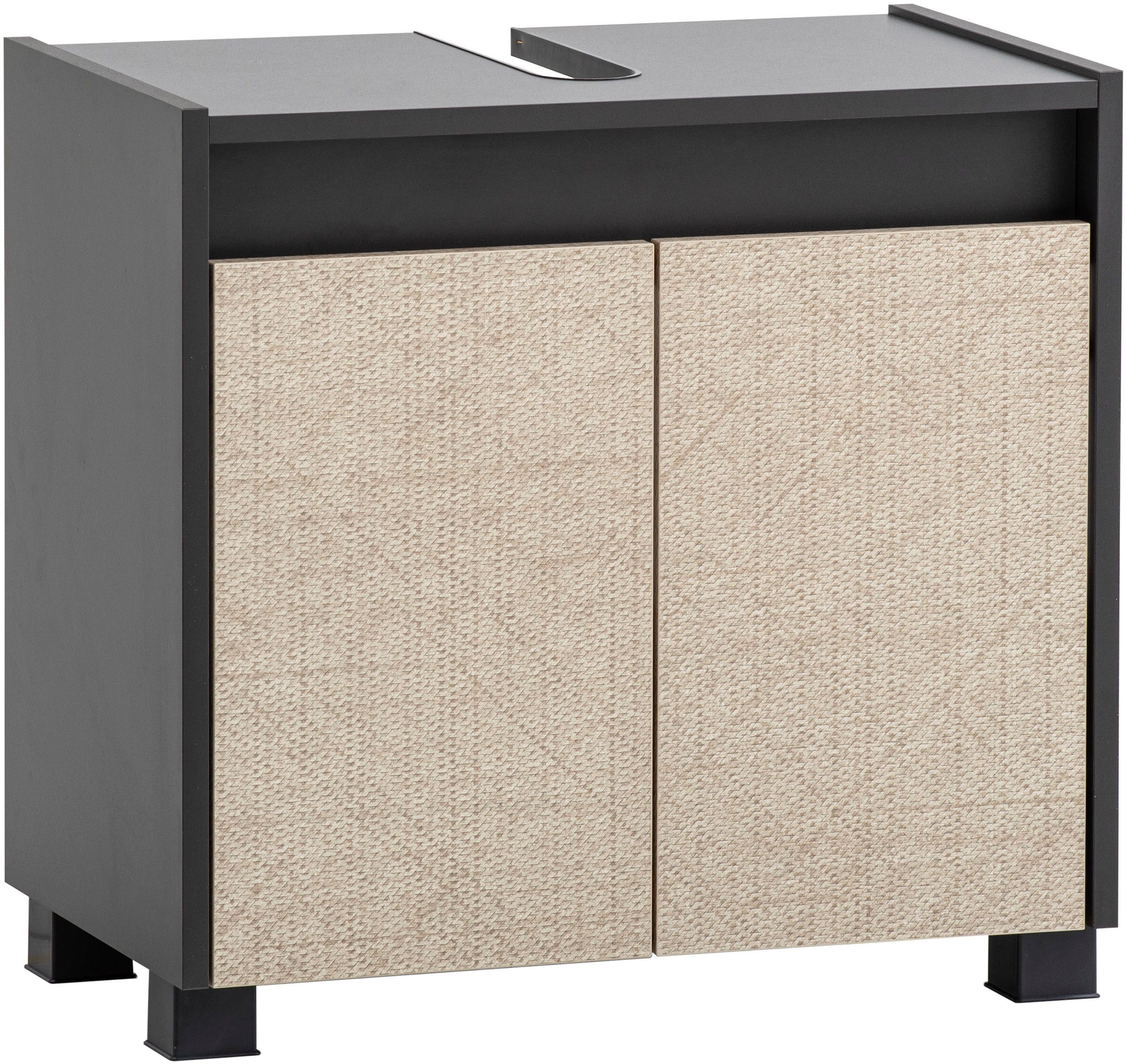 Schildmeyer Waschbeckenunterschrank Sander, Breite 56,9 cm, in Canasta Optik Made in Germany