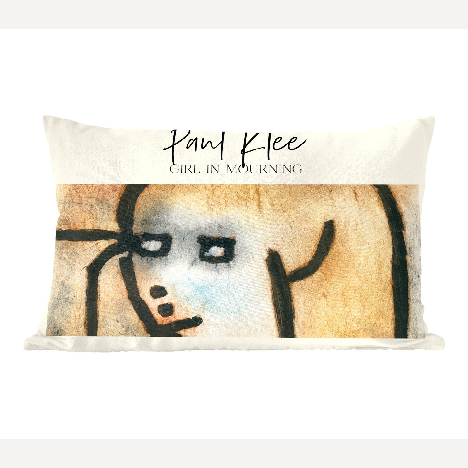 MuchoWow Dekokissen Paul Klee - Trauerndes Mädchen - Gemälde, Wohzimmer Dekoration, Zierkissen, Dekokissen mit Füllung, Schlafzimmer