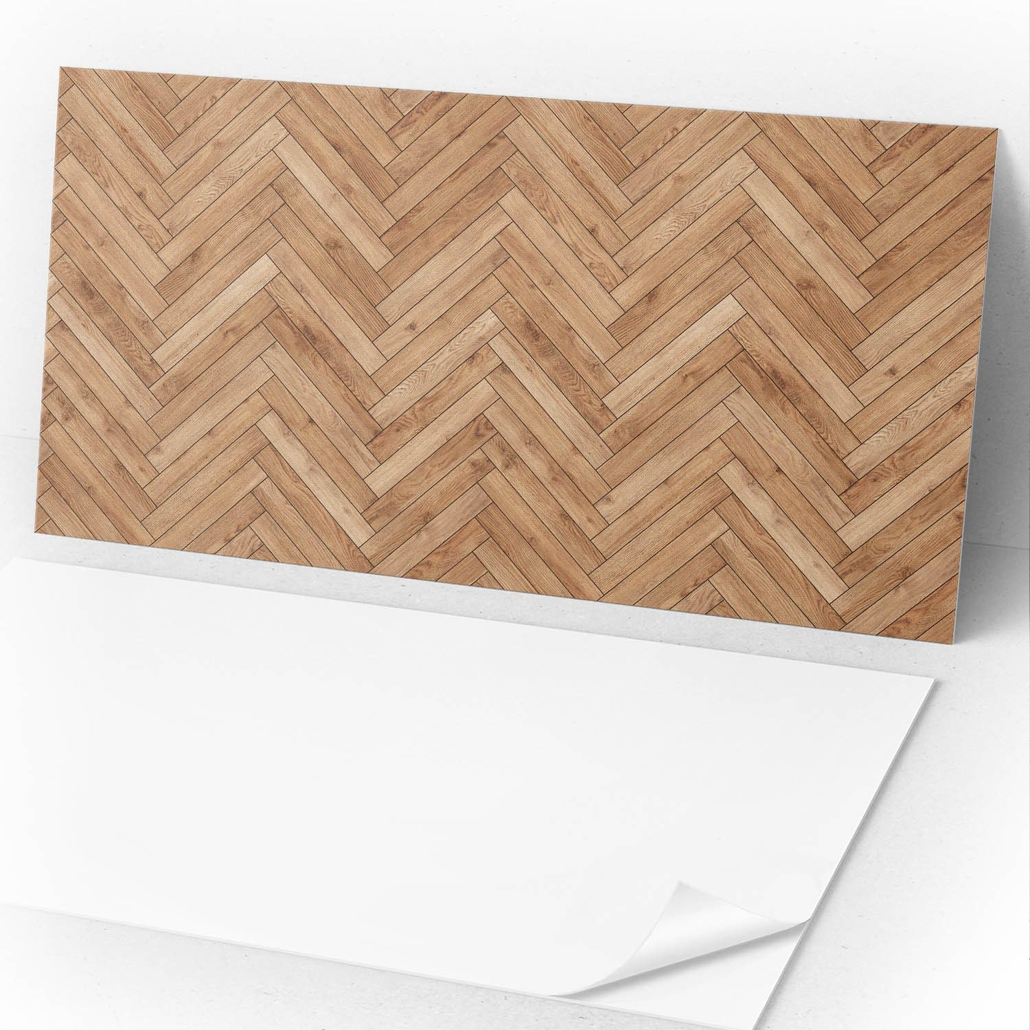 Coloray Spritzschutz Selbstklebende Wandfliesen aus Vinyl für moderne Innenräume, Fischgrätmuster, Braun