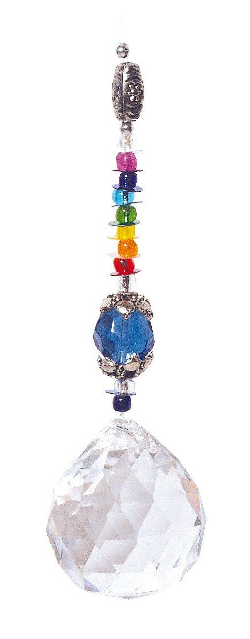 Saraswati Hängedekoration Suncatcher aus Glas und Metall 30 mm Kristall Kugel > 30% PbO