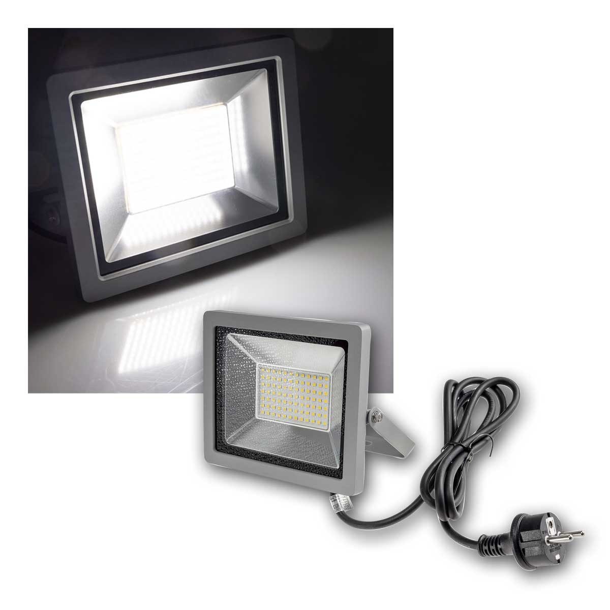 ChiliTec LED Flutlichtstrahler LED Fluter "CTF-SLT 30" 30W daylight 2960lm IP44, daylight/tageslichtweiß
