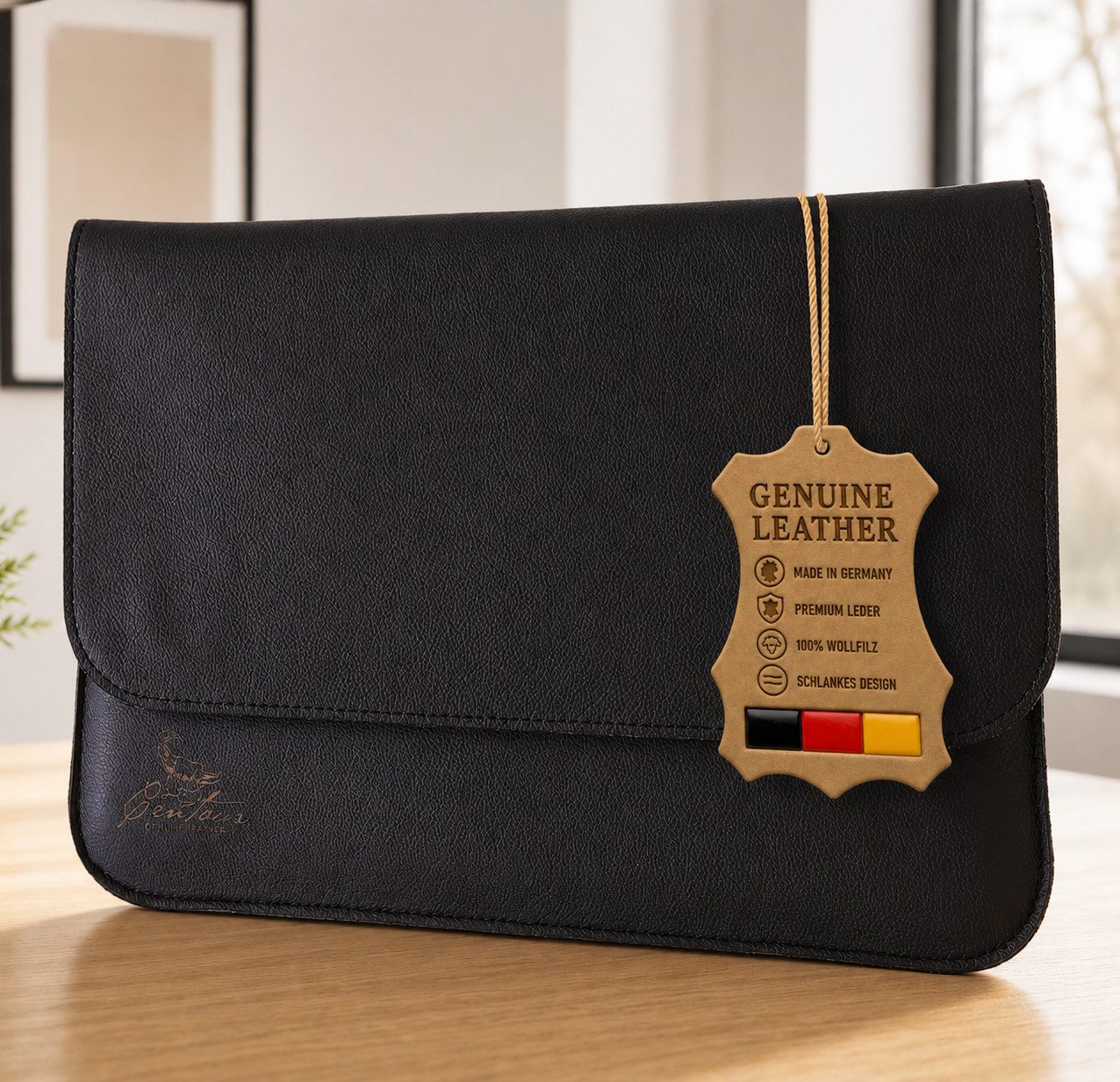 Centaur Laptoptasche aus echtem Leder, Notebooktasche, Hochwertiges Leder, echtes Rindleder, Handarbeit