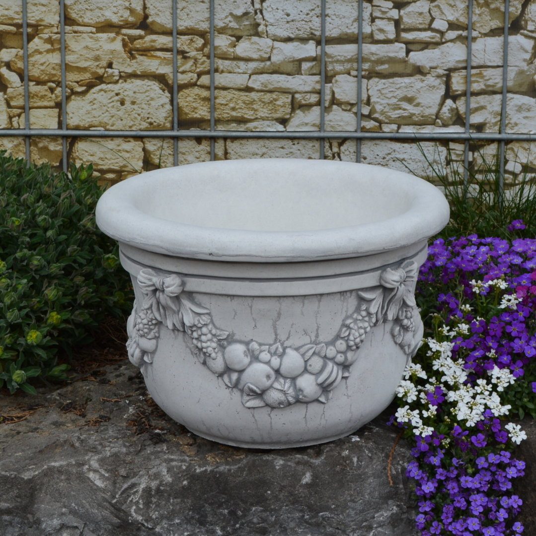 gartendekoparadies.de Pflanzkübel Blumentopf mit Früchtemotiv Pflanzgefäß, H. 26 cm, 11 Liter, 20 kg, Frostsicher