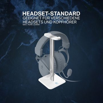 DELTACO Universal Kopfhörerständer für viele handelsüblichen Headsets Halterung, (inkl. 5 Jahre Herstellergarantie Rutschfeste Pads)
