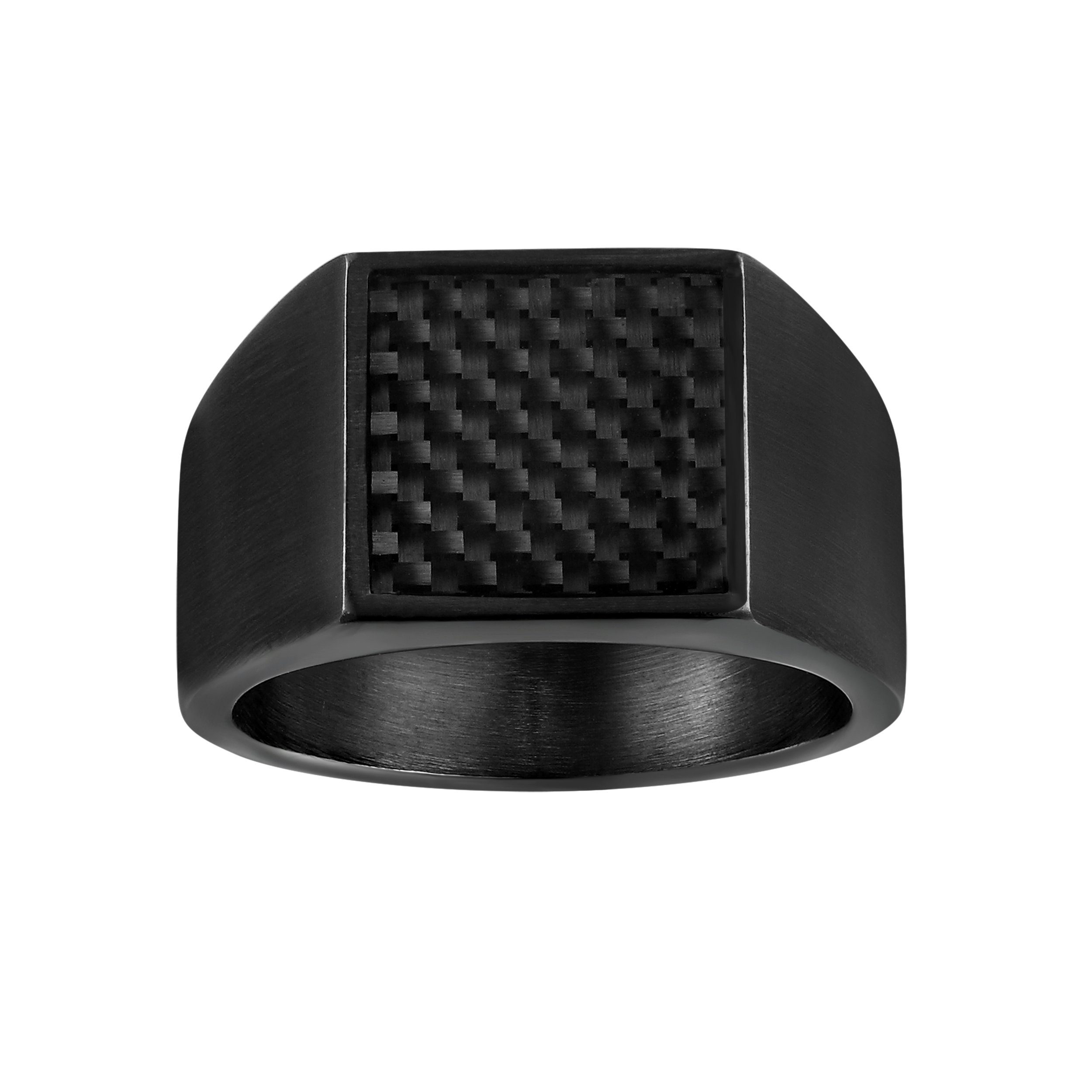 Karisma Fingerring FashionRing Männer Edestahl Schwarz 316L Karbon Matt - RHX107