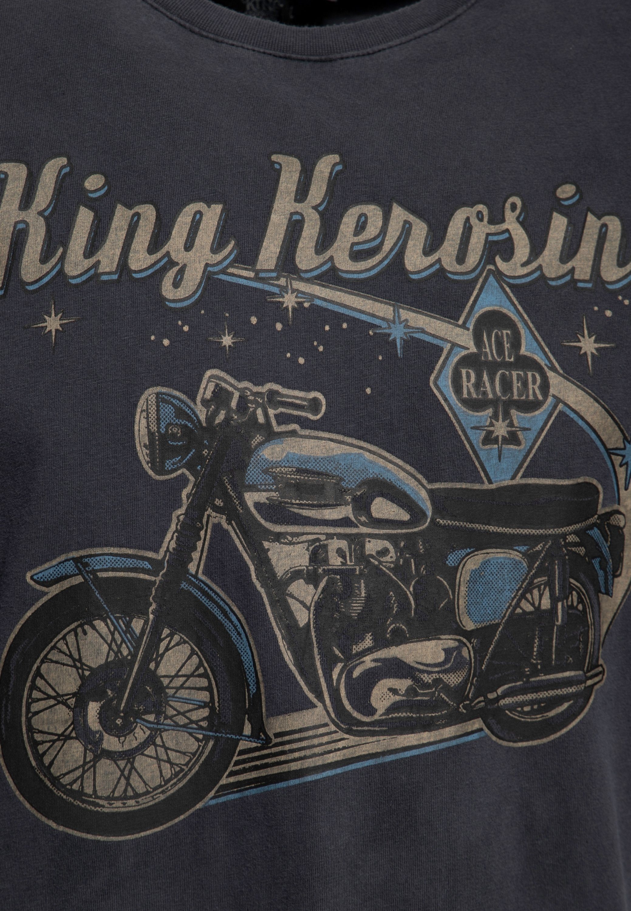 Racer KingKerosin Oil Ace Print-Shirt Washed