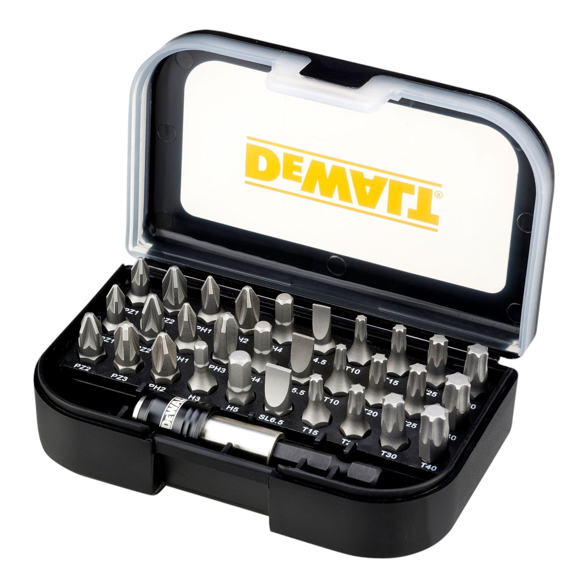 Bohrer- und Bitset DT7944S-QZ Bit Set 31 teilig in Tough Case PZ / PH / SL / TX / HEX