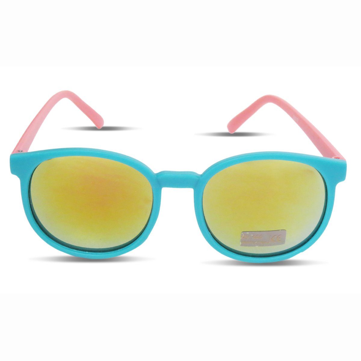 Trend Sommer Partybrille Originelli Sonnenbrille Verspiegelt Sonnenbrille tuerkis-rosa Sonia Onesize