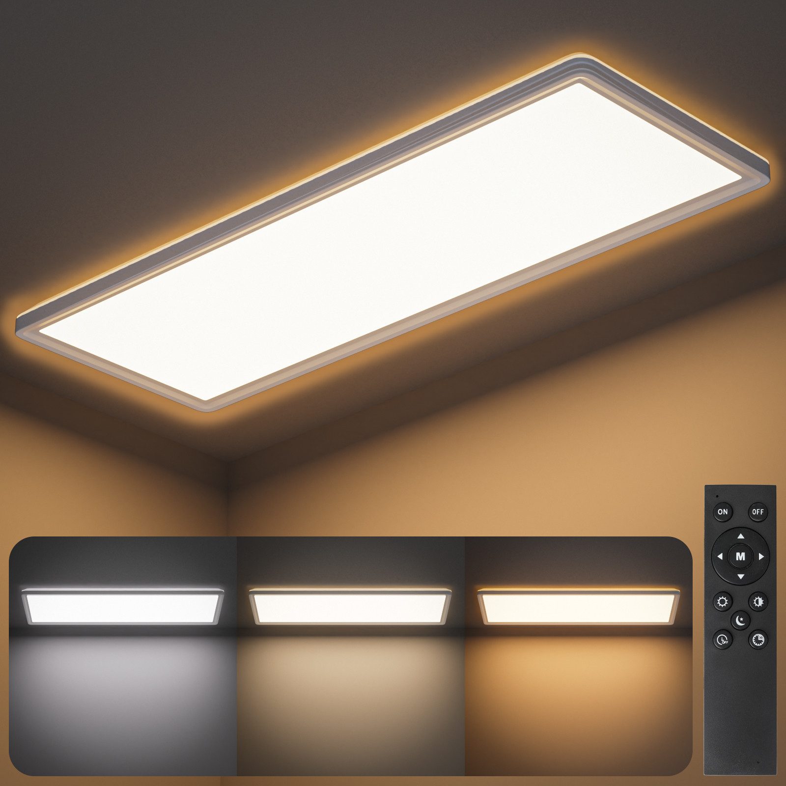 Lujasi LED Deckenleuchte Deckenlampe, 24W 2400LM LED Panel Flach 58 x 20 x günstig online kaufen