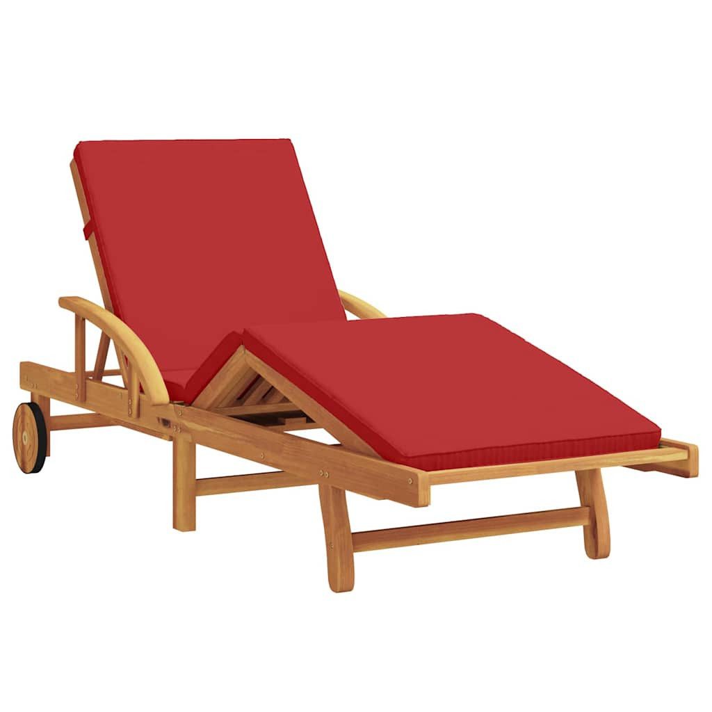 vidaXL Gartenliege Sonnenliege mit Kissen Rot günstig online kaufen