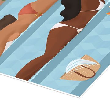 Posterlounge Poster Petra Lizde, Ladies By the Pool, Illustration