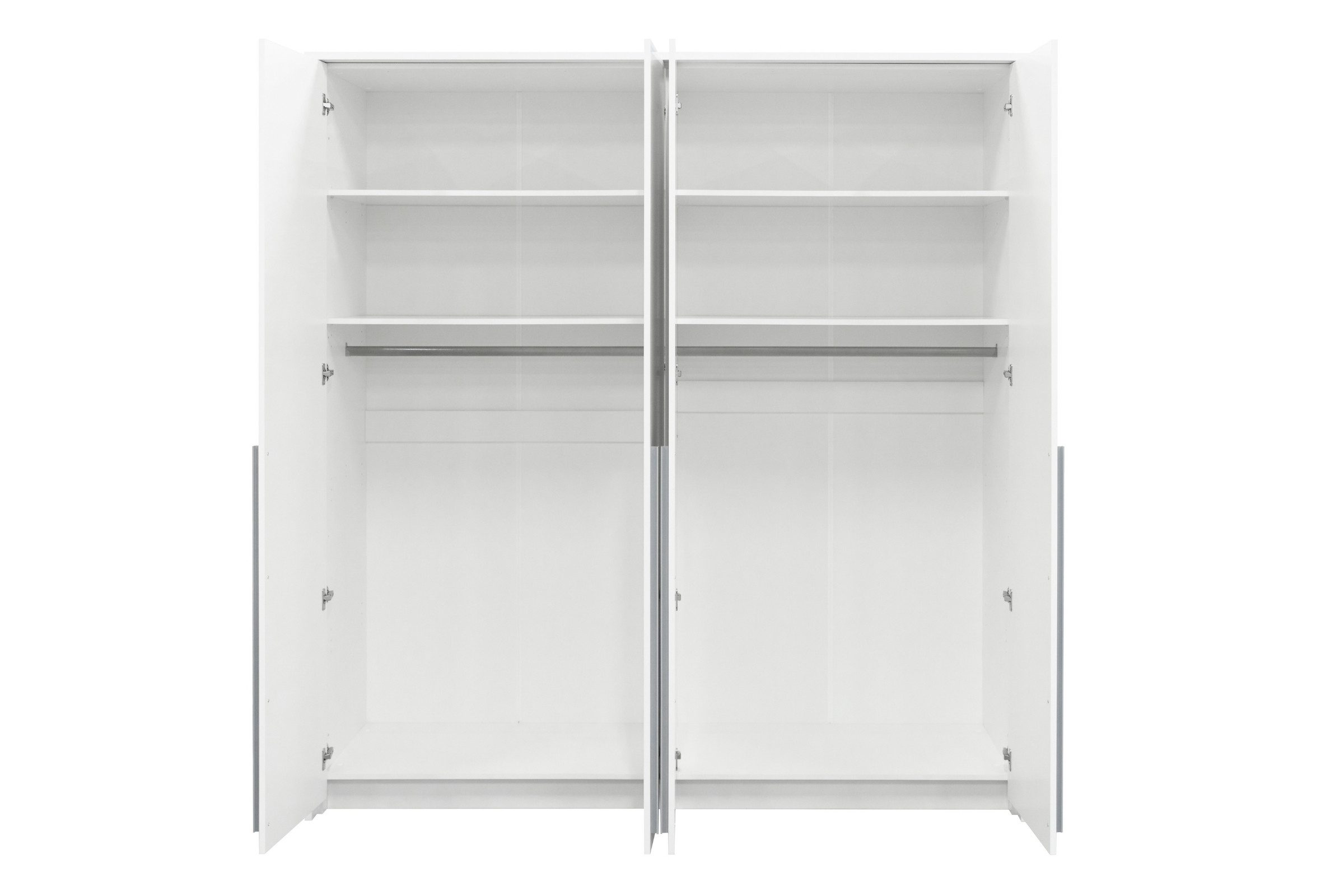 Deine Möbel 24 Kleiderschrank GENEVE 210 cm breit Drehtürenschrank (Set, 1-St., 4-türig Sandbeige Beige Dunklegrün Weiß Matt) ideal für Schlafzimmer Flur